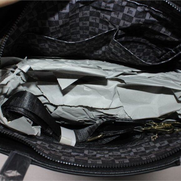 London Fog Black Sophia Studded Tote Shoulder Bag - Picture 7 of 8